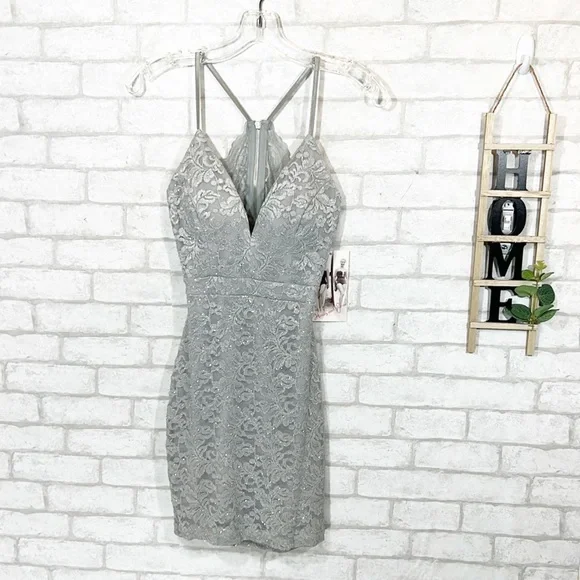 chinese dress ladies Honey Couture MICHELLE White Lace & Crochet Bodycon Dress main image 1